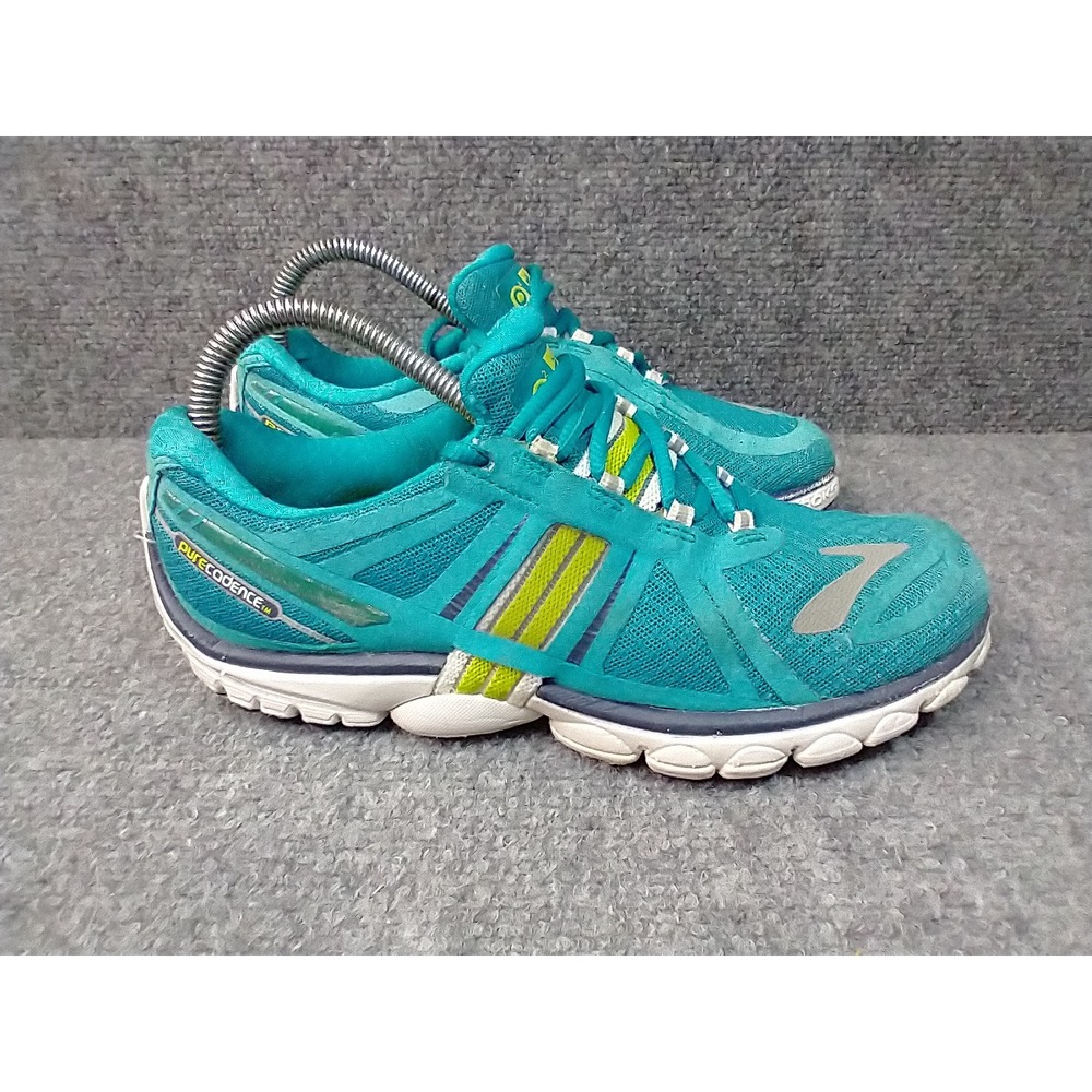 Brooks PureCadence 2 Womens Teal Lime Green Running‎ Shoes 1201341B763 Size 7